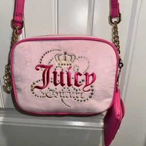 Juicy Couture Light Pink Crossbody Bag with Gold Accents